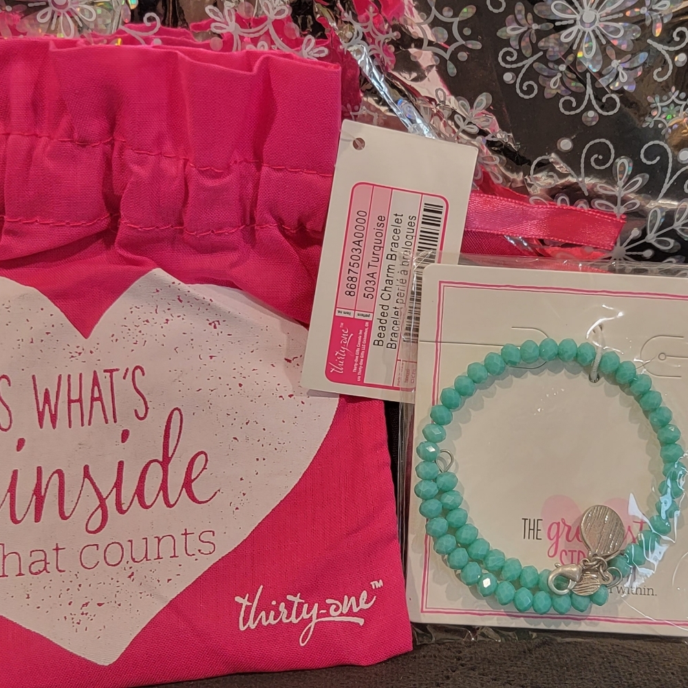 Thirty-One Turquoise Charm Bracelet
